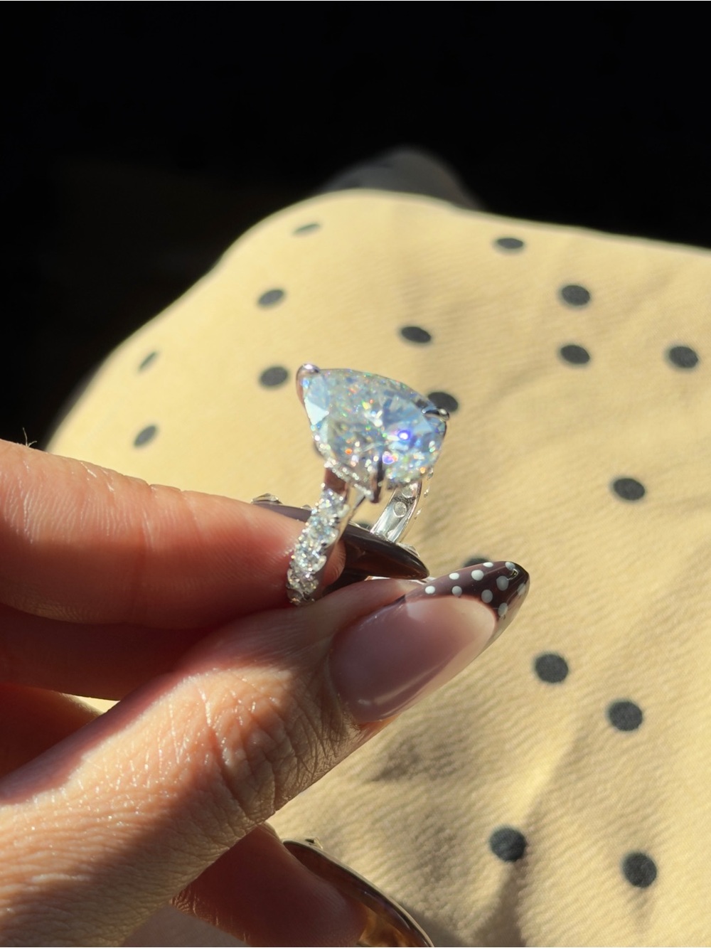 10ct big pear cut real Moissanite engagement ring vvs1 sz 6&7 available